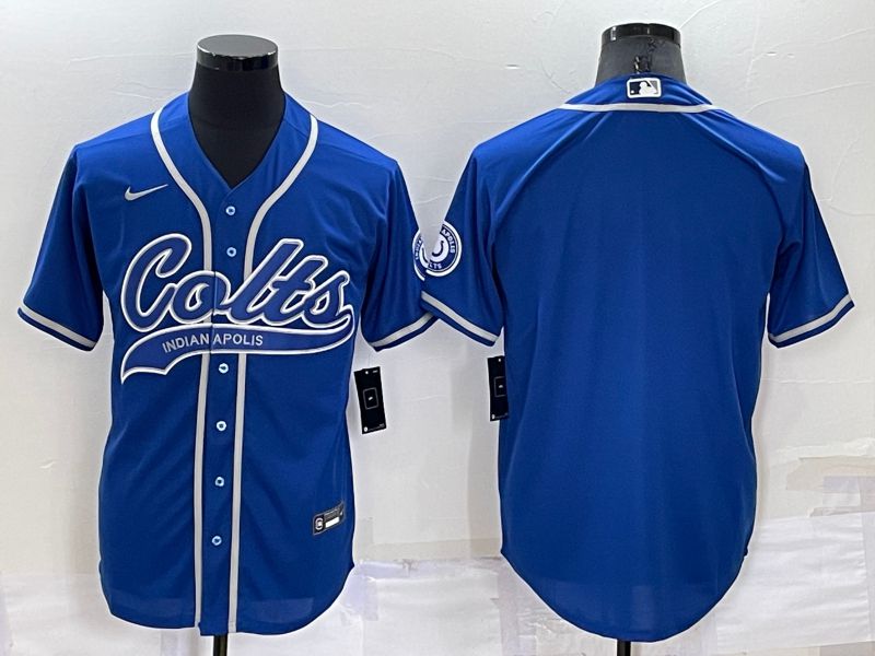 Men Indianapolis Colts Blank Blue Nike Co branded Jersey->new york yankees->MLB Jersey